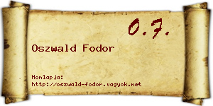 Oszwald Fodor névjegykártya